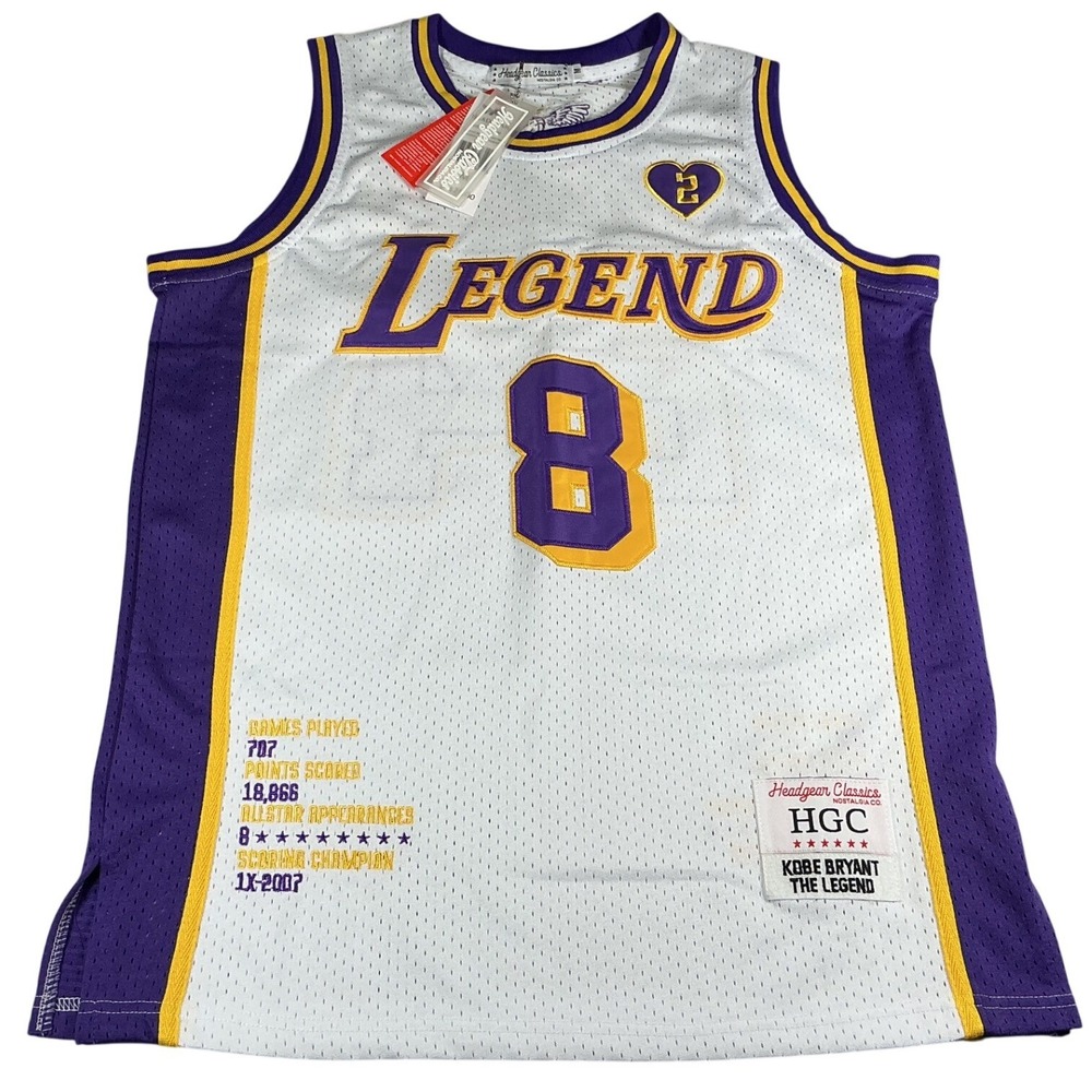 Headgear Classics Legend 8 Mamba Style Basketball Jersey Mens M NWT